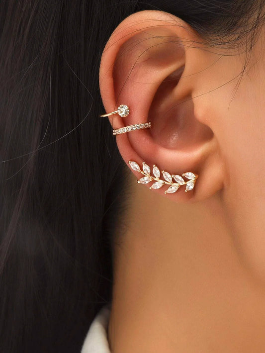 Buy Shein 3pcs Zircon Decor Ear Cuff in Pakistan