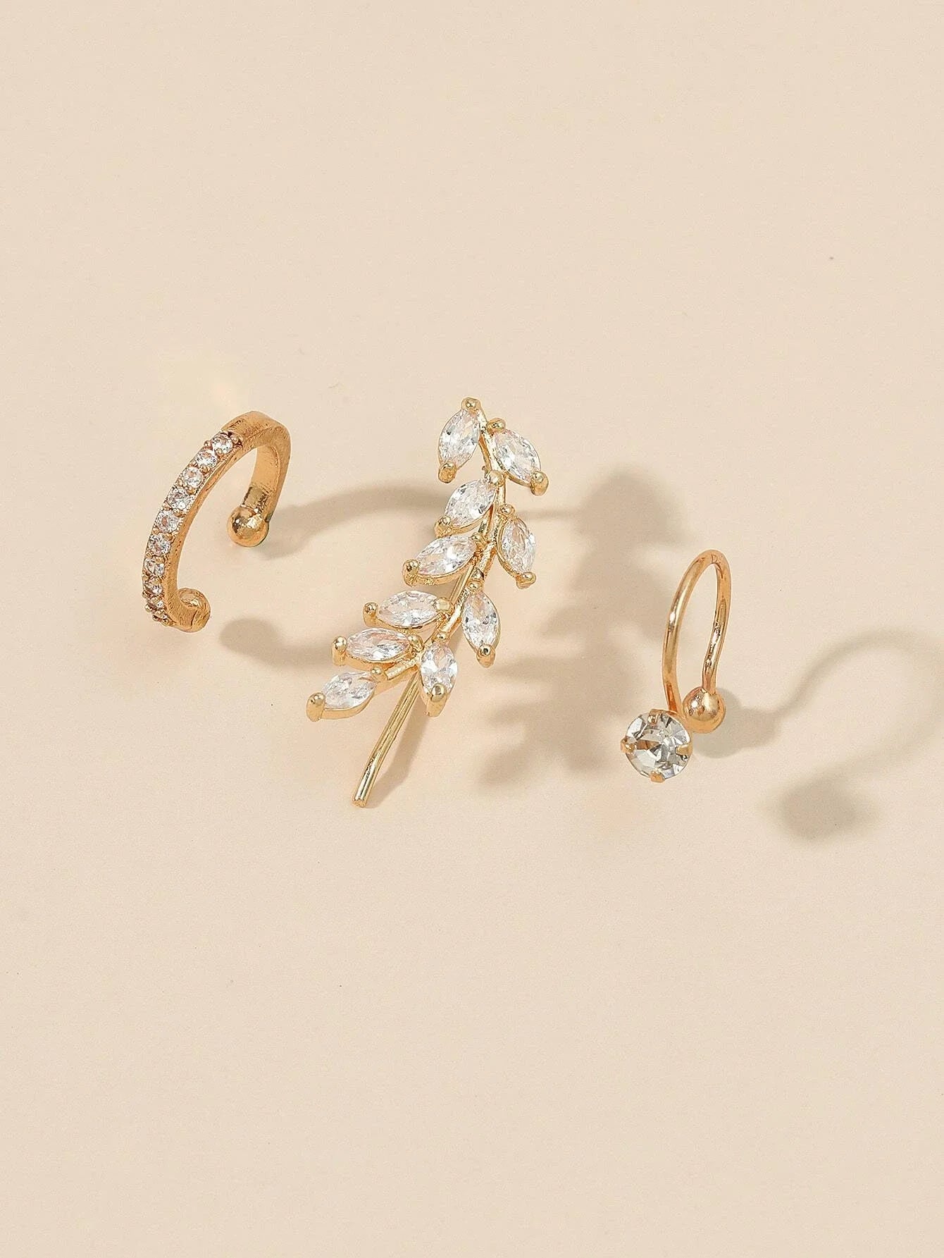 Buy Shein 3pcs Zircon Decor Ear Cuff in Pakistan