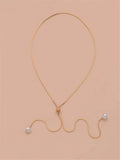 Buy Shein Faux Pearl Decor Y Lariat Necklace in Pakistan