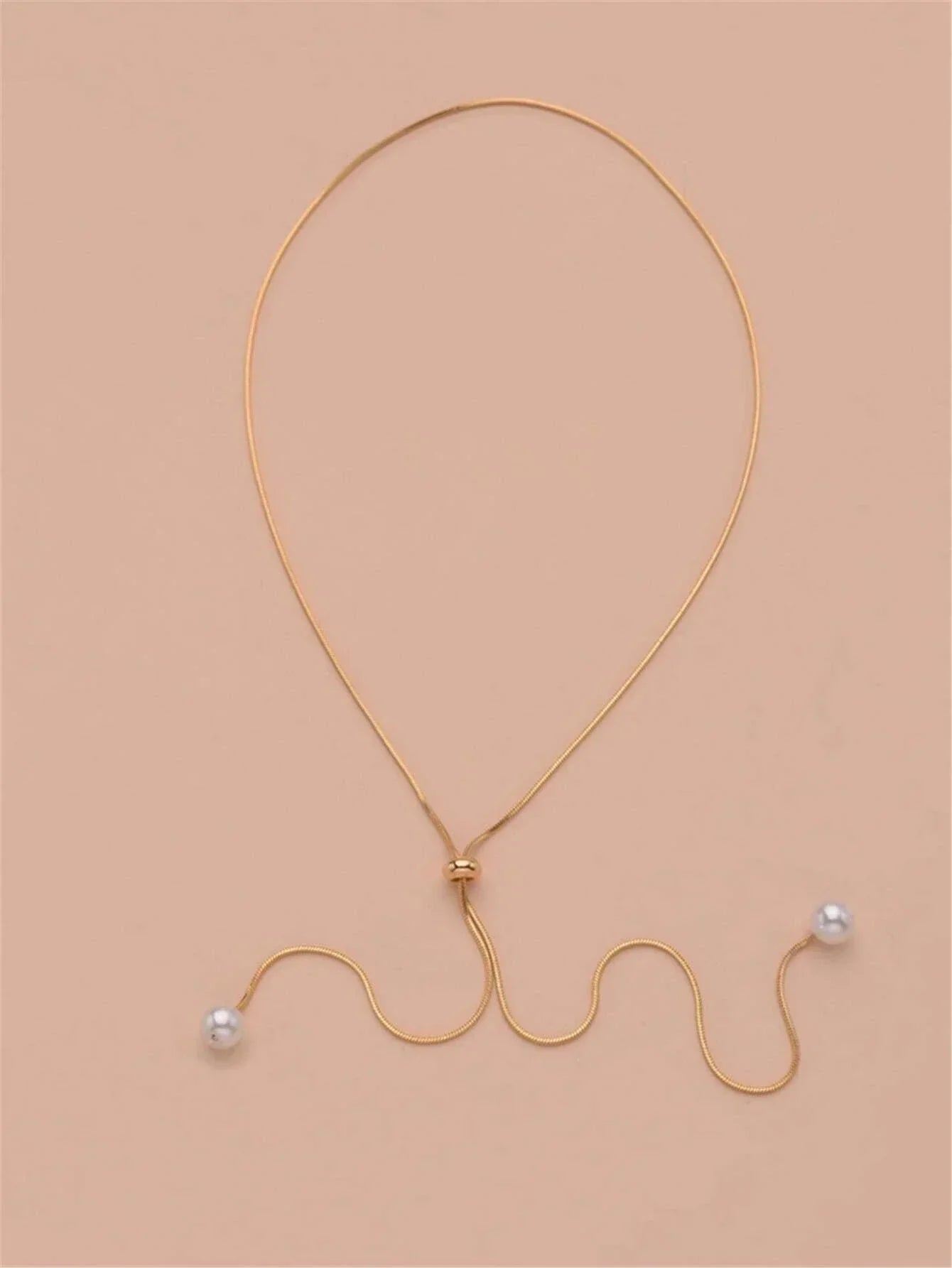 Buy Faux Pearl Decor Y Lariat Necklace in Pakistan