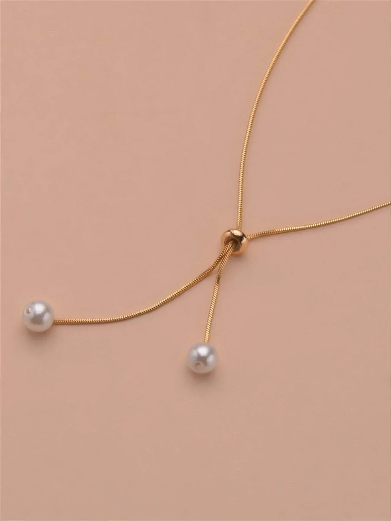 Buy Faux Pearl Decor Y Lariat Necklace in Pakistan