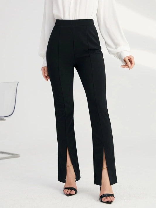 Buy SHEIN BIZwear Solid Split Hem Pants in Pakistan