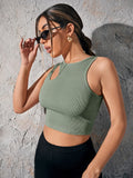 Buy SHEIN Asymmetrical Neck Rib-knit Crop Top in Pakistan