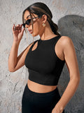 Buy SHEIN SXY Asymmetrical Neck Rib-knit Crop Top in Pakistan