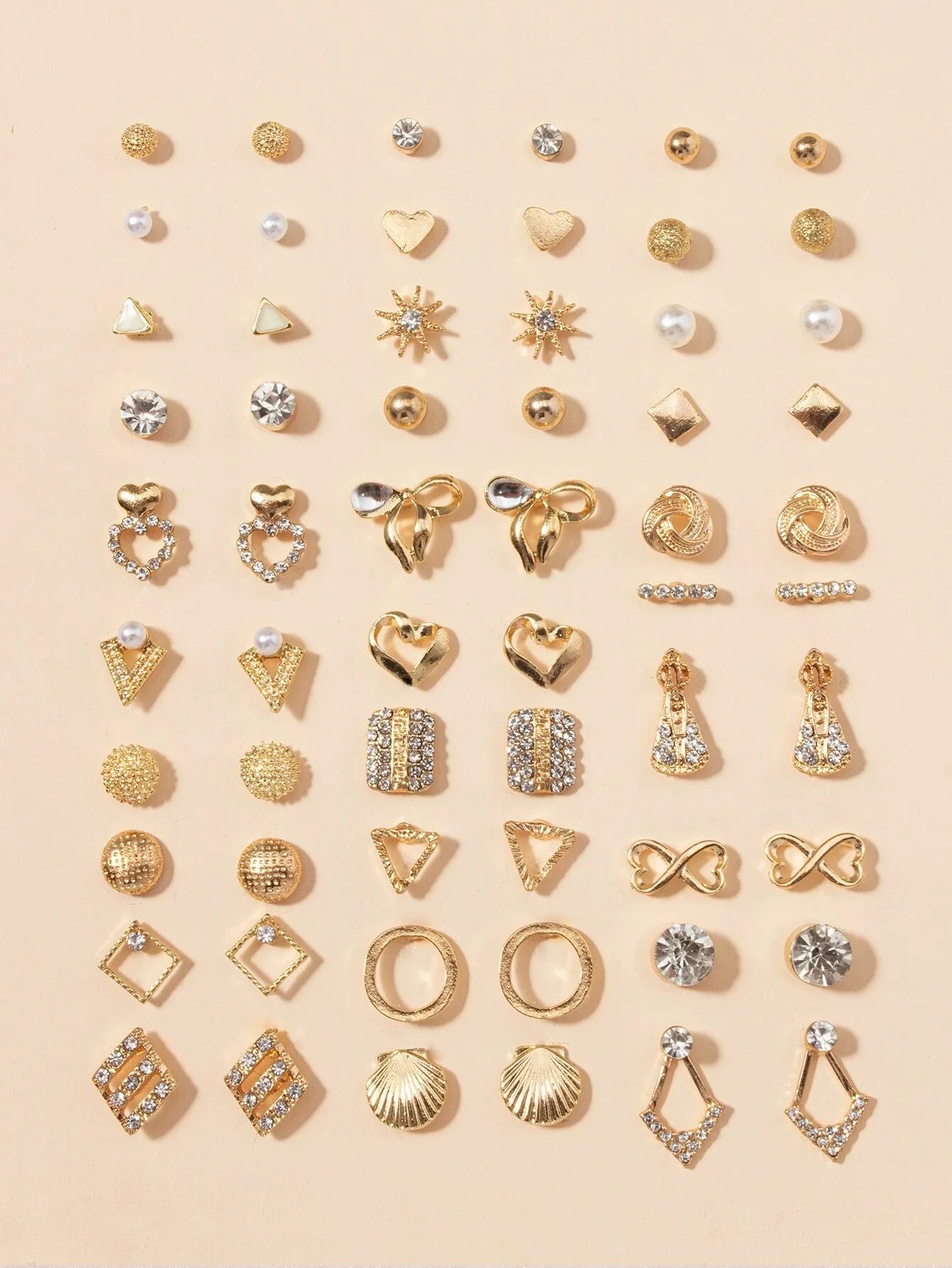 Buy Shein 30pairs Heart & Bow Stud Earrings in Pakistan