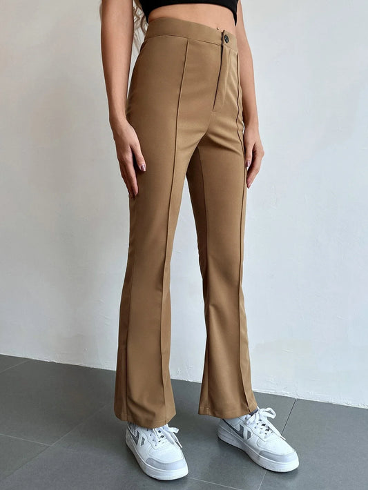 Buy Shein Seam Front High Waist Flare Leg Pants in Pakistan