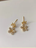 Buy Shein Rhinestone Flower Drop Earrings in Pakistan