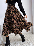 Buy SHEIN Leopard Print Ruffle Hem Skirt in Pakistan