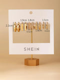 Buy Shein 5pairs Faux Pearl Decor Hoop Earrings in Pakistan