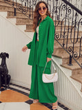 Buy SHEIN Frenchy Drop Shoulder Button Front Blouse & Wide Leg Pants in Pakistan