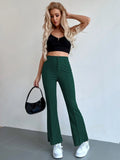 Buy Shein Seam Front High Waist Flare Leg Pants in Pakistan