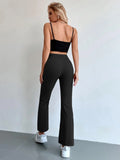 Buy Shein Seam Front High Waist Flare Leg Pants in Pakistan