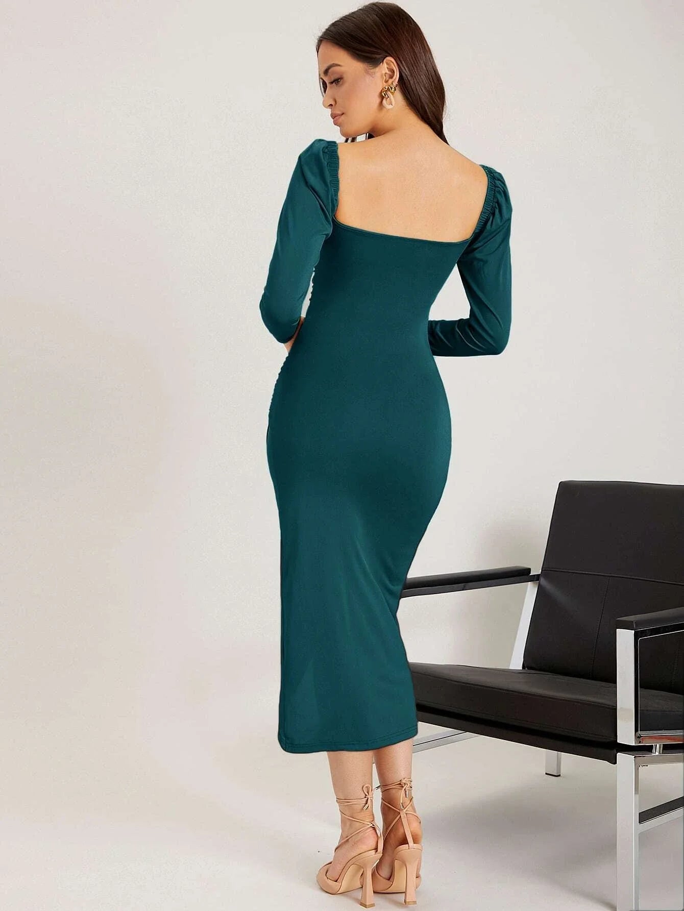 Buy SHEIN BAE Solid Wrap Bodycon Dress in Pakistan