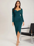 Buy SHEIN BAE Solid Wrap Bodycon Dress in Pakistan