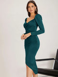 Buy SHEIN BAE Solid Wrap Bodycon Dress in Pakistan