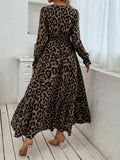 Buy SHEIN Leopard Print Flounce Sleeve Shirred Dress in Pakistan