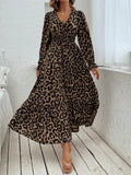 Buy SHEIN Leopard Print Flounce Sleeve Shirred Dress in Pakistan