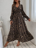 Buy SHEIN Leopard Print Flounce Sleeve Shirred Dress in Pakistan