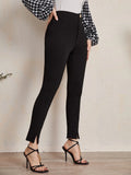 Buy SHEIN Unity Single Button Split Hem Skinny Pants in Pakistan