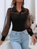 Buy SHEIN Frenchy Dobby Mesh Panel Bodysuit in Pakistan