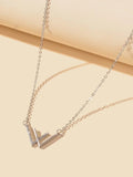 Buy Shein Rhinestone Letter Pendant Necklace in Pakistan