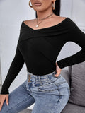 Buy SHEIN SXY Rib-knit Criss Cross Tee in Pakistan