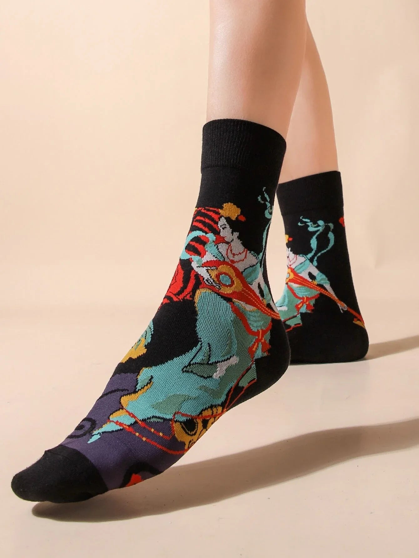 Buy Shein Figure Graphic Crew Socks in Pakistan