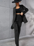 Buy SHEIN Frenchy Lapel Neck Double Breasted Blazer & Tailored Pants in Pakistan