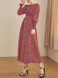 Buy SHEIN Mulvari Ditsy Floral Puff Sleeve Shirred A-line Dress in Pakistan