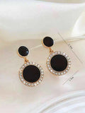 Buy Shein Rhinestone Decor Round Drop Earrings in Pakistan