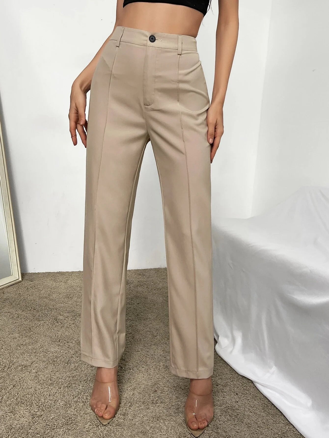 Buy Shein High Waist Seam Detail Pants in Pakistan