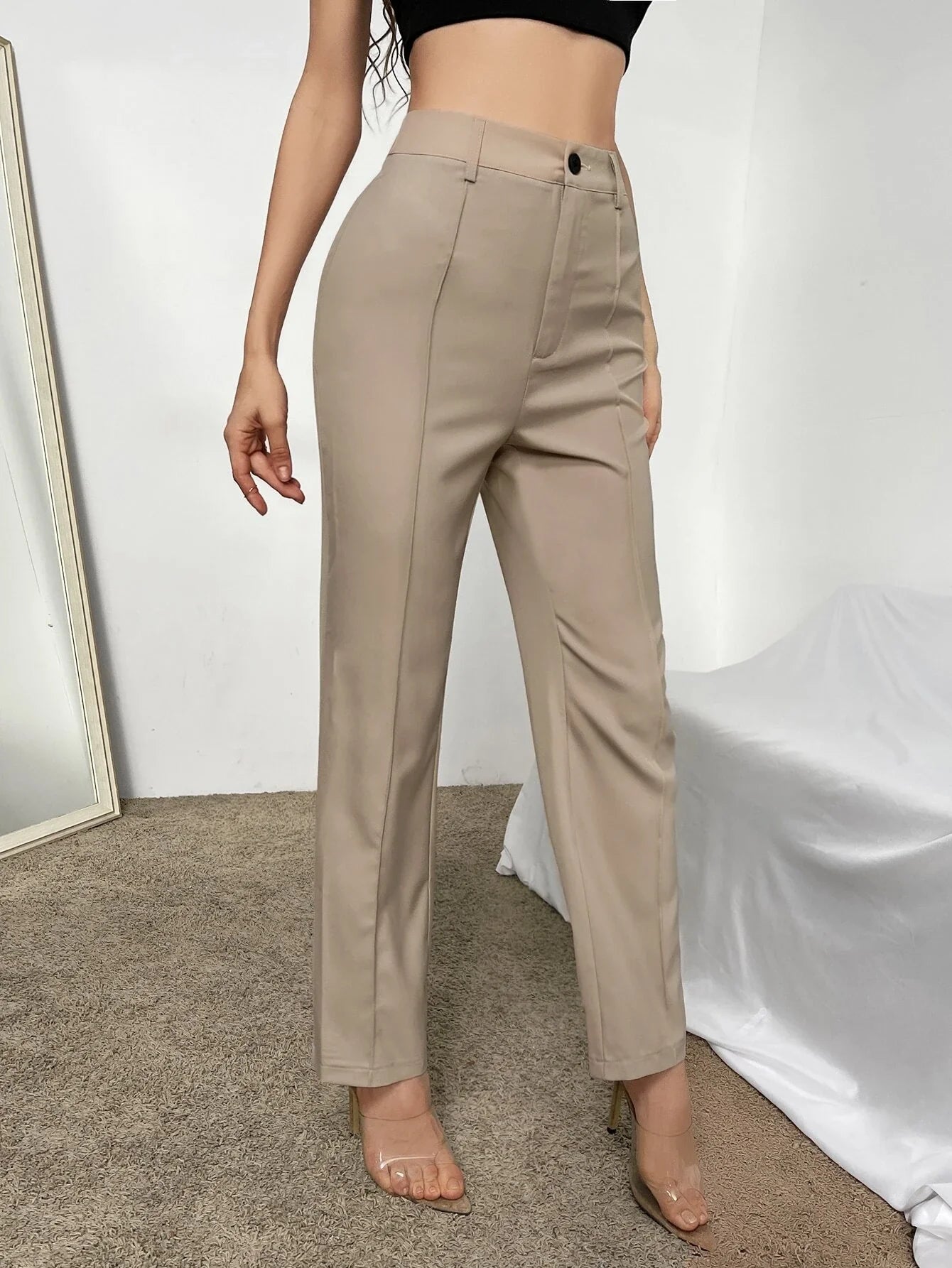 Buy Shein High Waist Seam Detail Pants in Pakistan