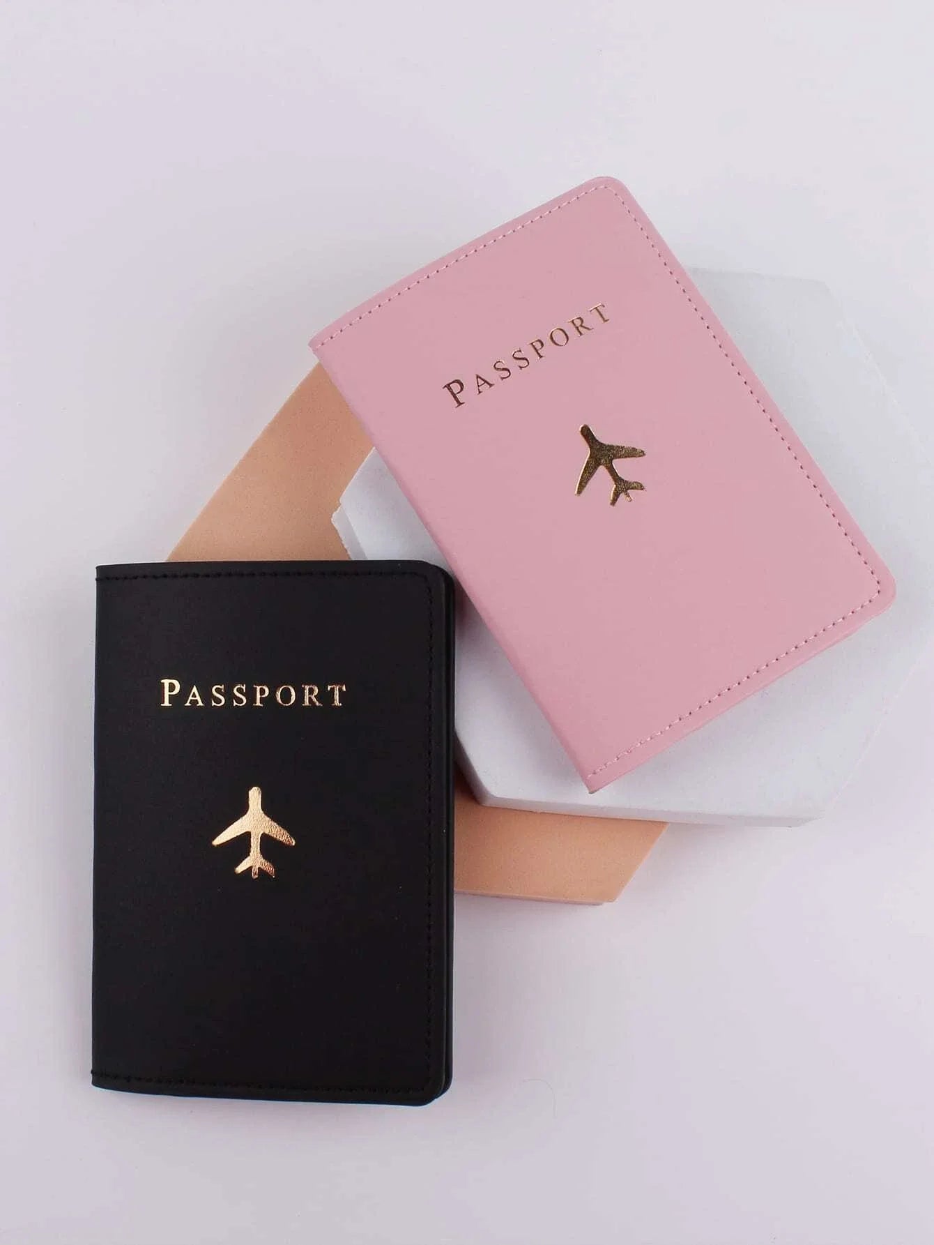 Buy Shein 2pcs Letter & Plane Graphic Passport Case in Pakistan