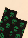 Buy Shein Alien Print Crew Socks in Pakistan