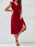 Buy SHEIN Ruffle Hem Tie Front Dress in Pakistan