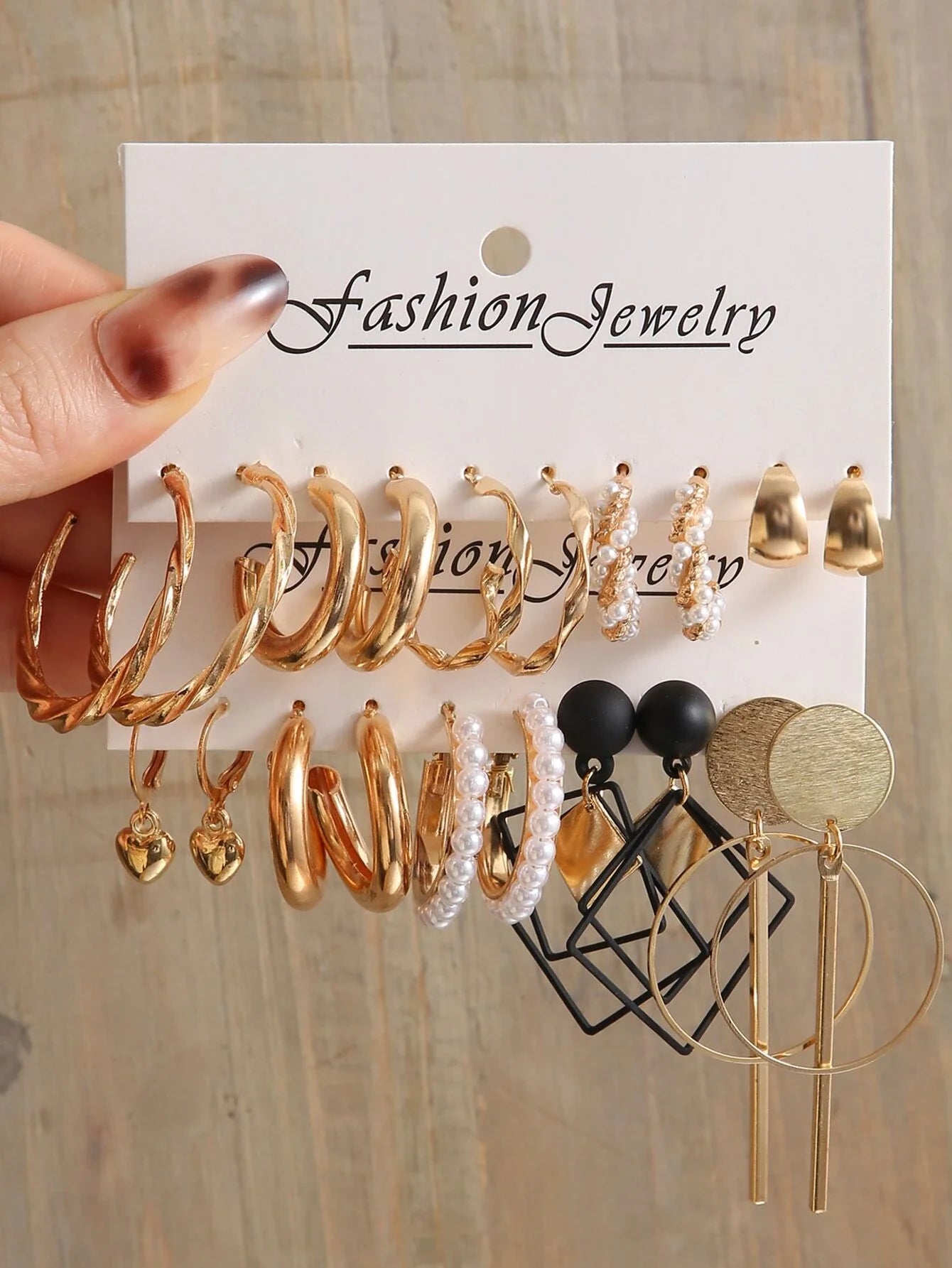 Buy Shein 20pcs Faux Pearl & Heart Decor Earrings in Pakistan