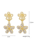 Buy Shein Rhinestone Flower Drop Earrings in Pakistan