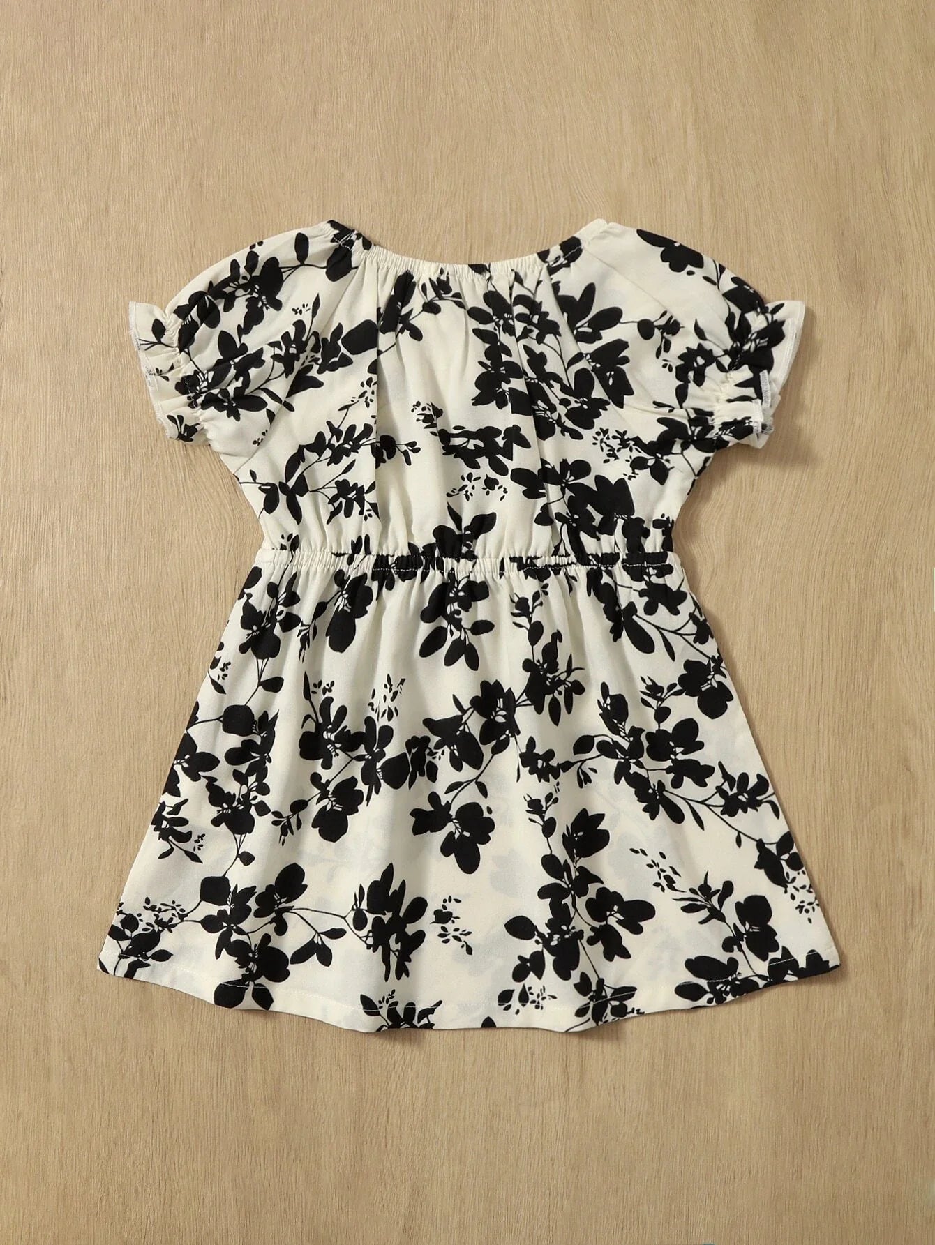 Buy SHEIN Baby Floral Print Puff Sleeve Bow Front Dress in Pakistan