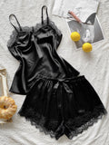 Buy Shein Eyelash Lace Satin Cami PJ Set in Pakistan