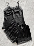 Buy Shein Eyelash Lace Satin Cami PJ Set in Pakistan