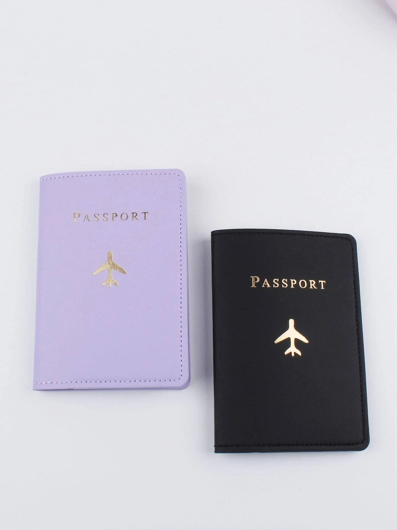 Buy Shein 2pcs Letter & Plane Graphic Passport Case in Pakistan