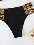 Buy SHEIN Stitch Detail Ring Linked Bandeau Bikini Swimsuit in Pakistan