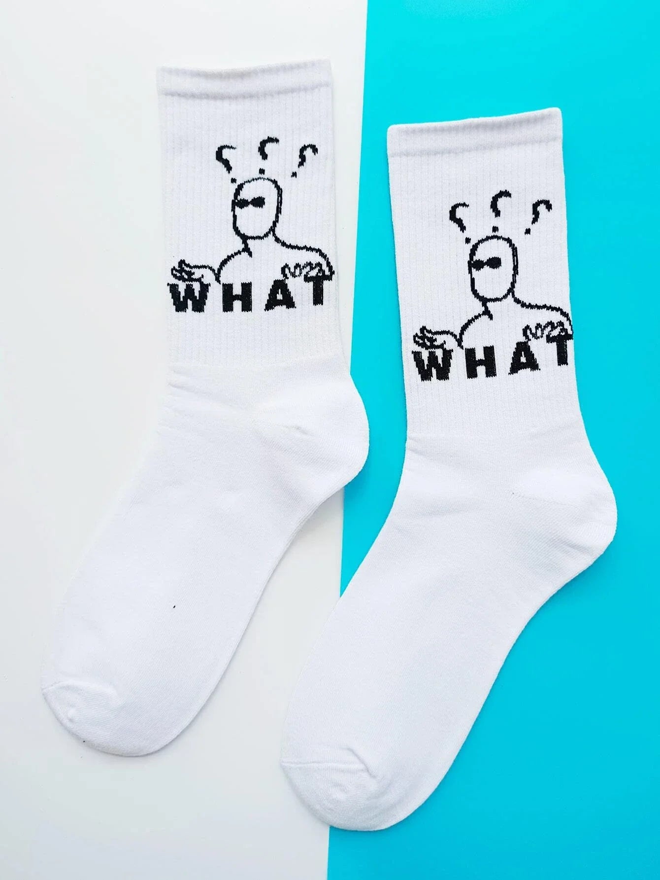 Buy Shein Letter & Figure Graphic Crew Socks in Pakistan