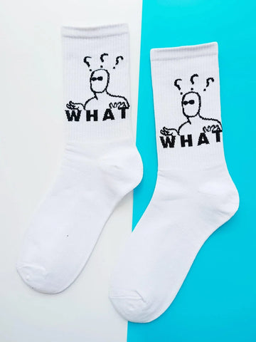 Buy Shein Letter & Figure Graphic Crew Socks in Pakistan