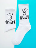 Buy Shein Letter & Figure Graphic Crew Socks in Pakistan