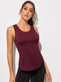 Buy SHEIN Cut Out Back Solid Sports Tank Top in Pakistan