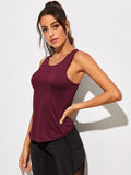 Buy SHEIN Cut Out Back Solid Sports Tank Top in Pakistan