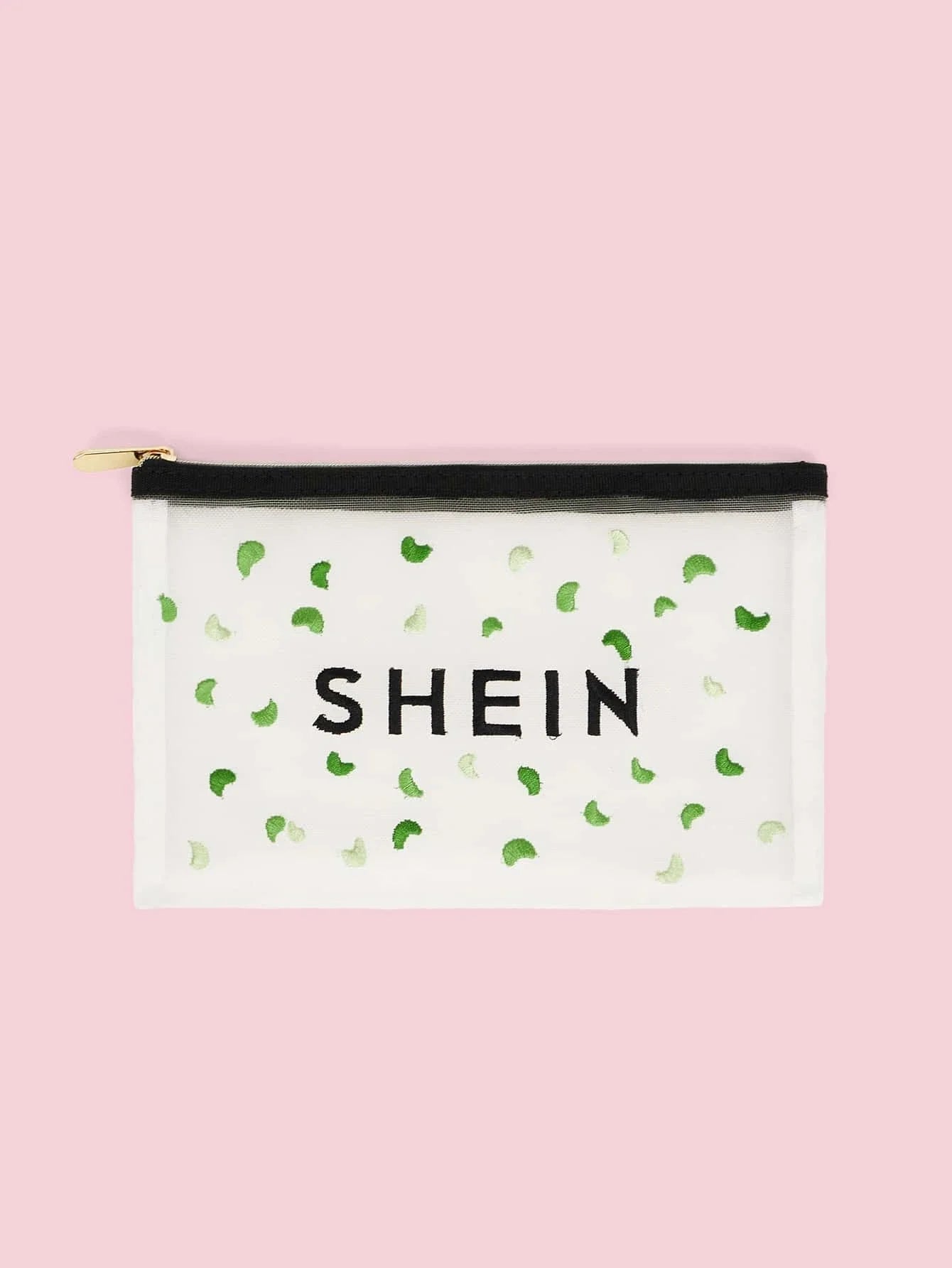 Buy SHEIN Letter Graphic Embroidery Detail Clutch in Pakistan