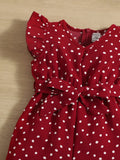 Buy SHEIN Baby Polka Dot Ruffle Sleeve Belted Jumpsuit in Pakistan