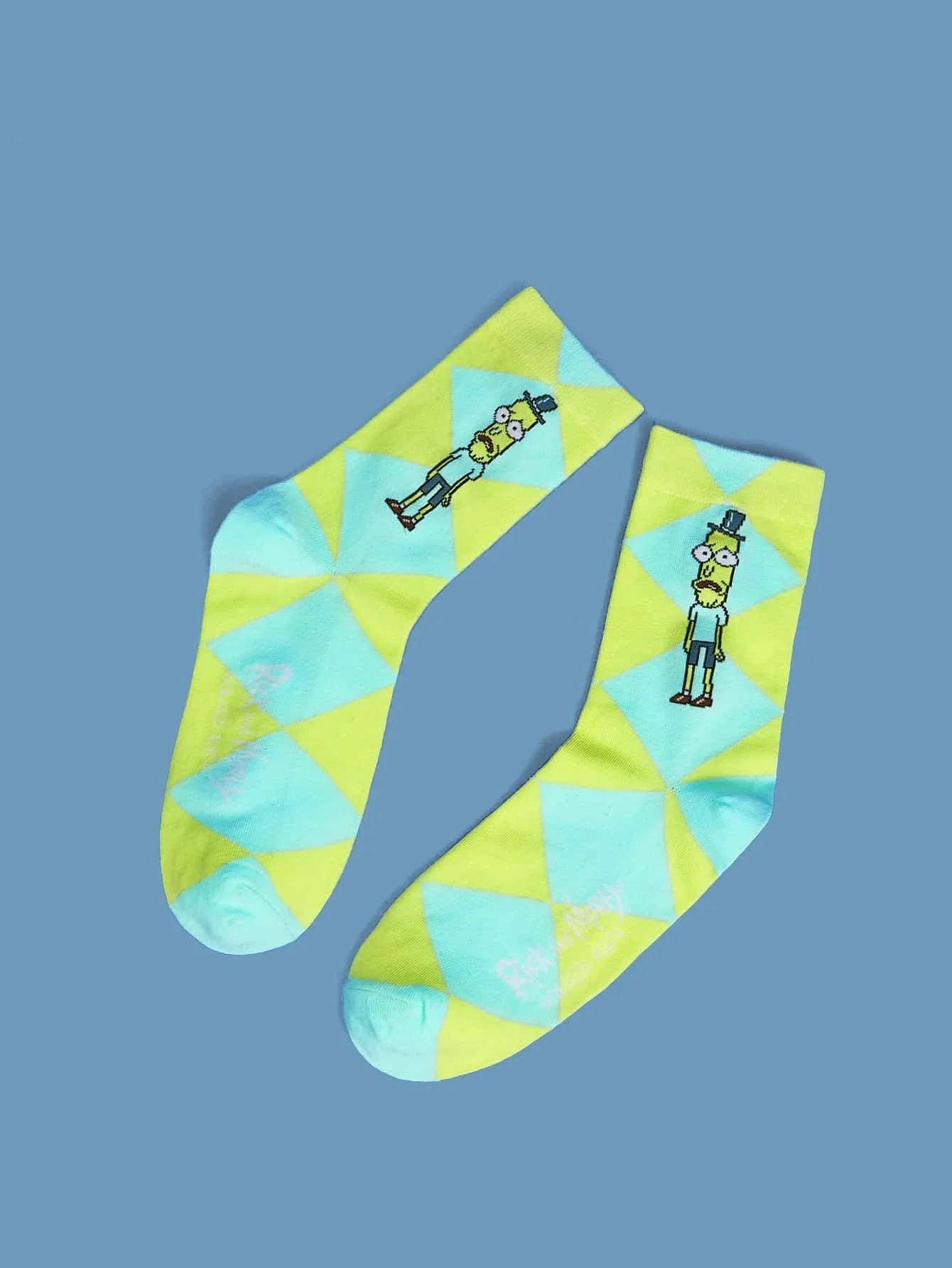 Buy Shein Rick and Morty Cartoon Print Crew Socks in Pakistan